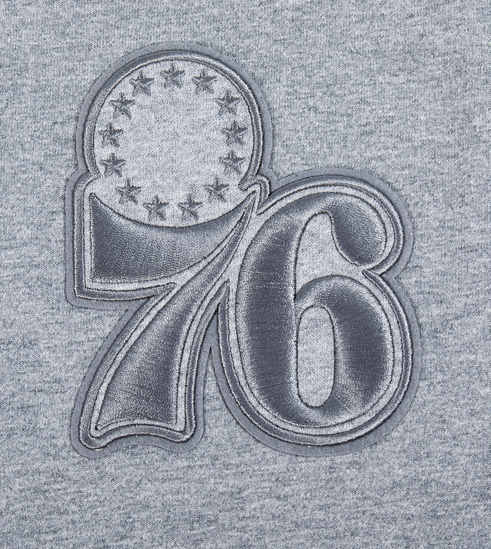 NBA PHILADELPHIA 76ERS NEUTRAL T-SHIRT À ÉPAULES TOMBANTES POUR HOMME (GRIS CHINÉ FONCÉ)