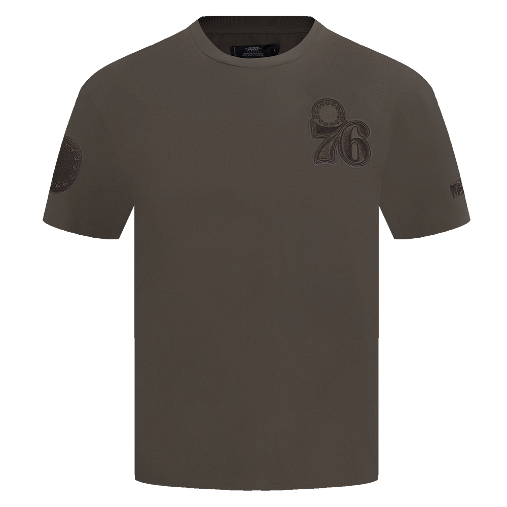 NBA PHILADELPHIA 76ERS NEUTRAL T-SHIRT À ÉPAULES TOMBANTES POUR HOMME (TAUPE FONCÉ)