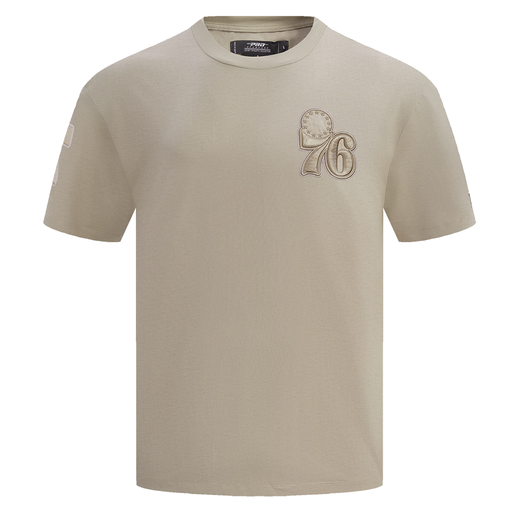 NBA PHILADELPHIA 76ERS NEUTRAL DROP SHOULDER MEN'S TEE (TAUPE)