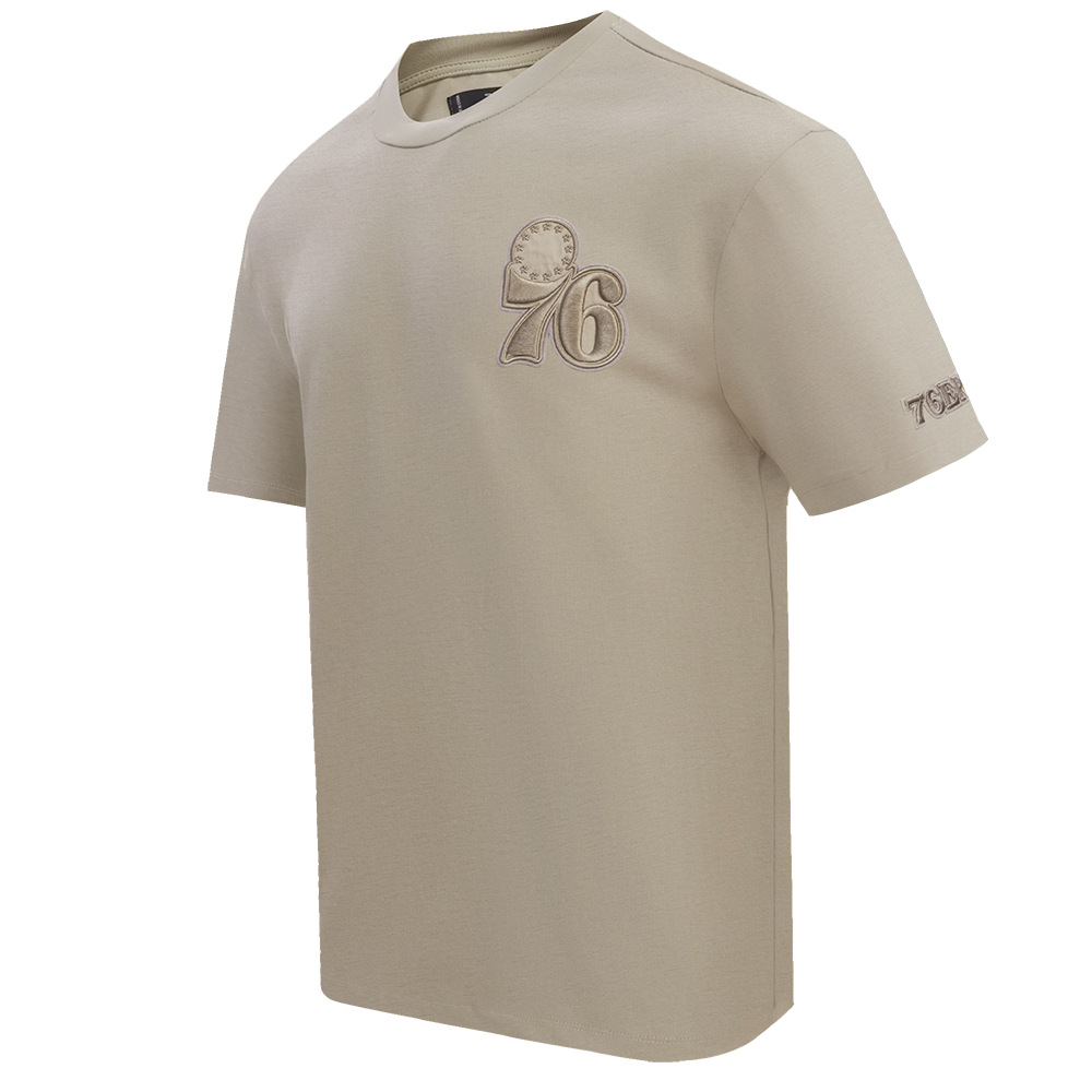 NBA PHILADELPHIA 76ERS NEUTRAL DROP SHOULDER MEN'S TEE (TAUPE)