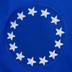 NBA PHILADELPHIA 76ERS CLASSIC CHENILLE MEN'S SHORT SLEEVE PULLOVER HOODIE (ROYAL BLUE)