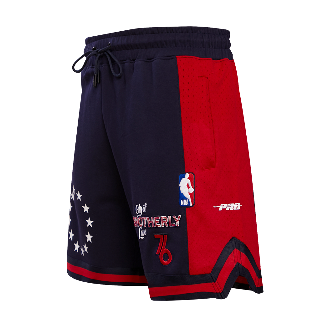 NBA PHILADELPHIA 76ERS CHEST CITY OF BROTHERLY LOVE MEN'S 2.0 SHORT (MIDNIGHT NAVY/RED)