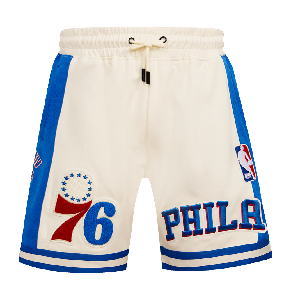 NBA PHILADELPHIA 76ERS RETRO CLASSIC SHORT 2.0 POUR HOMME (COQUILLE D'ŒUF/BLEU ROYAL)