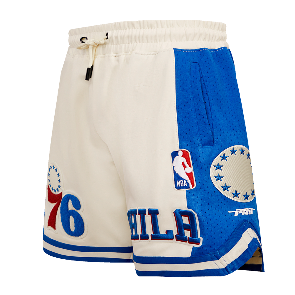 NBA PHILADELPHIA 76ERS RETRO CLASSIC SHORT 2.0 POUR HOMME (COQUILLE D'ŒUF/BLEU ROYAL)