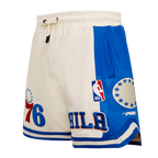 NBA PHILADELPHIA 76ERS RETRO CLASSIC SHORT 2.0 POUR HOMME (COQUILLE D'ŒUF/BLEU ROYAL)