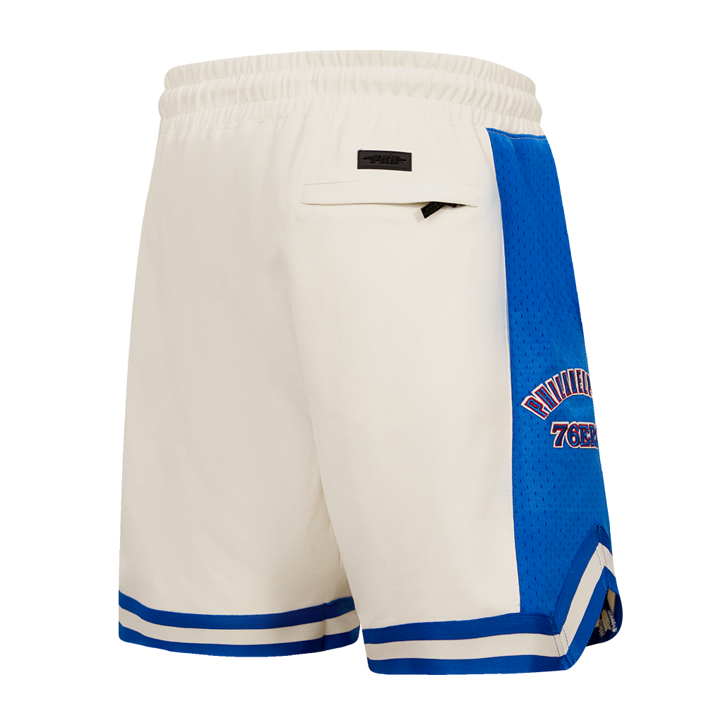 NBA PHILADELPHIA 76ERS RETRO CLASSIC SHORT 2.0 POUR HOMME (COQUILLE D'ŒUF/BLEU ROYAL)