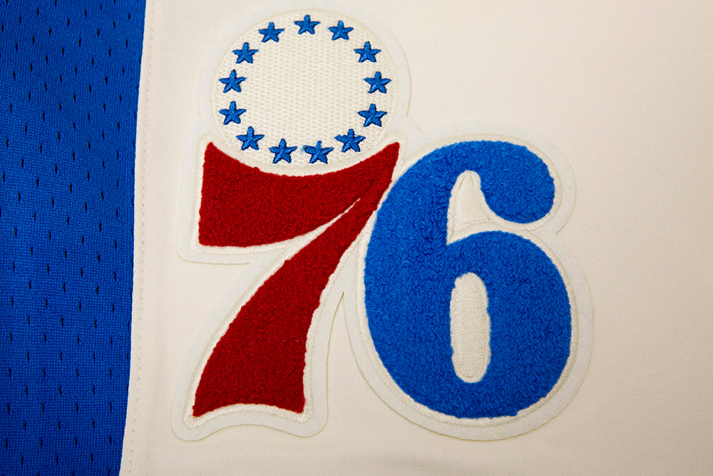NBA PHILADELPHIA 76ERS RETRO CLASSIC SHORT 2.0 POUR HOMME (COQUILLE D'ŒUF/BLEU ROYAL)