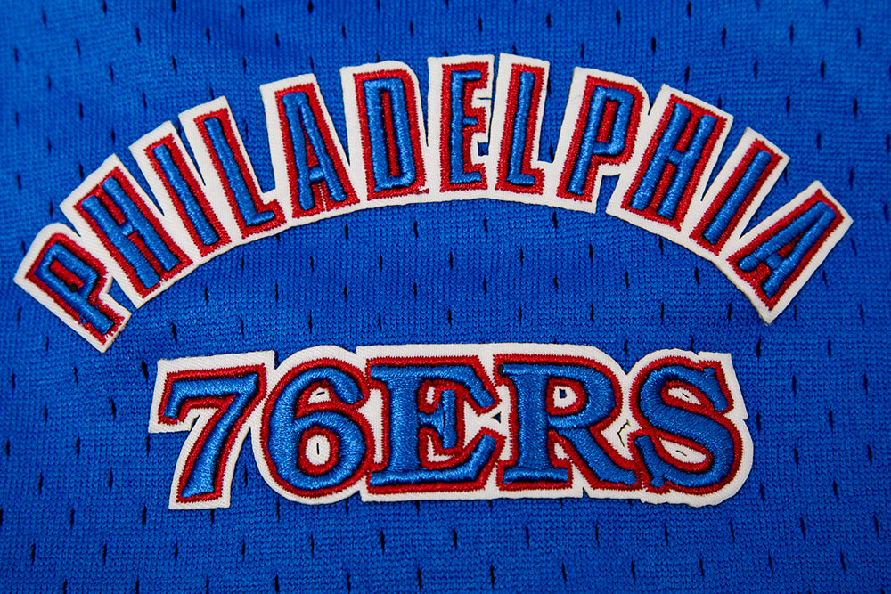 NBA PHILADELPHIA 76ERS RETRO CLASSIC SHORT 2.0 POUR HOMME (COQUILLE D'ŒUF/BLEU ROYAL)