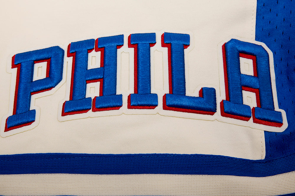 NBA PHILADELPHIA 76ERS RETRO CLASSIC SHORT 2.0 POUR HOMME (COQUILLE D'ŒUF/BLEU ROYAL)