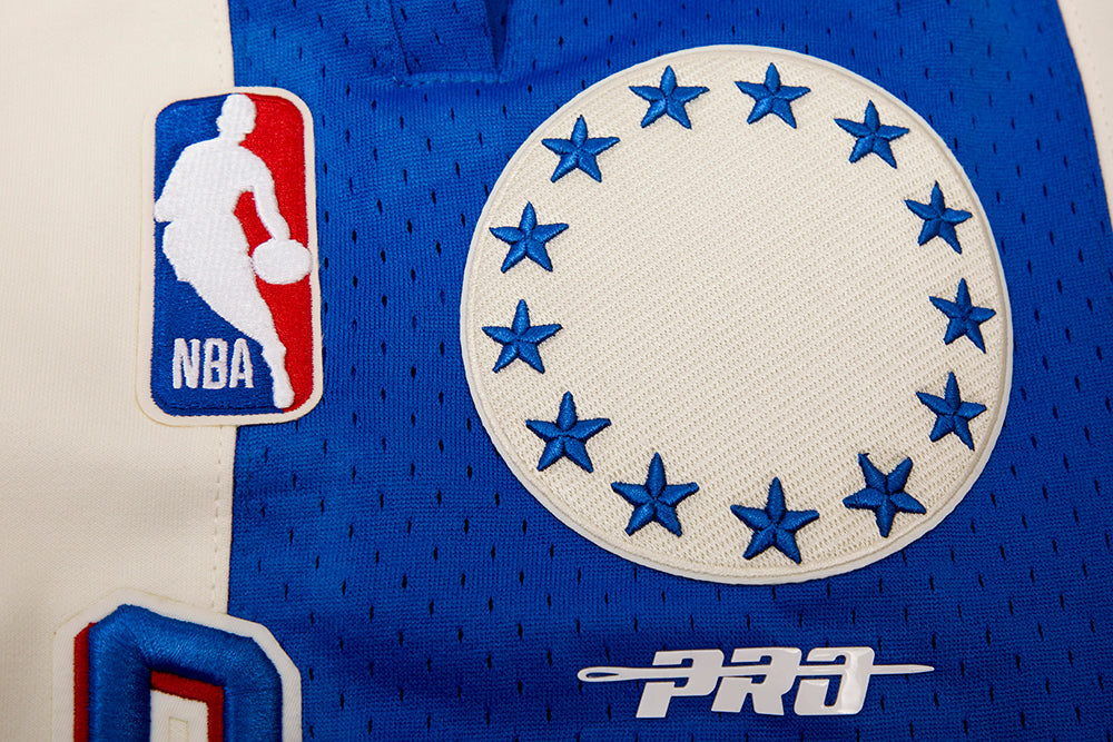 NBA PHILADELPHIA 76ERS RETRO CLASSIC SHORT 2.0 POUR HOMME (COQUILLE D'ŒUF/BLEU ROYAL)