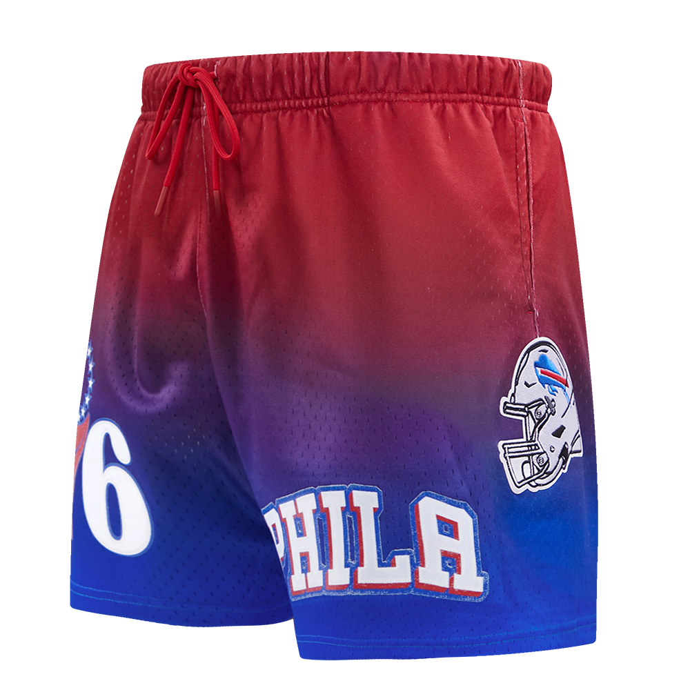 NBA PHILADELPHIA 76ERS TEAM MEN'S MESH SHORT (ROYAL BLUE/RED)