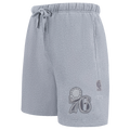 NBA PHILADELPHIA 76ERS NEUTRAL SHORT EN MOLLETON POUR HOMME (GRIS CHINÉ FONCÉ)