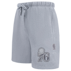 NBA PHILADELPHIA 76ERS NEUTRAL SHORT EN MOLLETON POUR HOMME (GRIS CHINÉ FONCÉ)