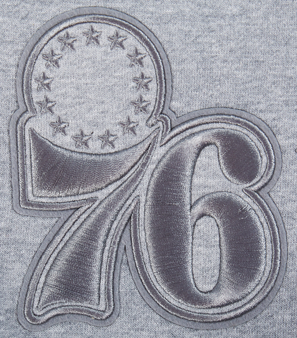 NBA PHILADELPHIA 76ERS NEUTRAL SHORT EN MOLLETON POUR HOMME (GRIS CHINÉ FONCÉ)