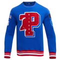 NBA PHILADELPHIA 76ERS MASHUP MEN'S RIB CREWNECK (ROYAL BLUE/RED)
