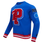 NBA PHILADELPHIA 76ERS MASHUP MEN'S RIB CREWNECK (ROYAL BLUE/RED)