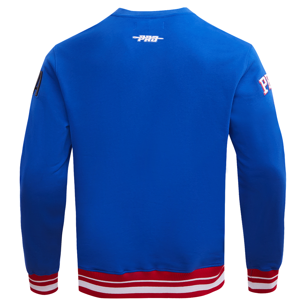 NBA PHILADELPHIA 76ERS MASHUP MEN'S RIB CREWNECK (ROYAL BLUE/RED)
