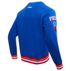 NBA PHILADELPHIA 76ERS MASHUP MEN'S RIB CREWNECK (ROYAL BLUE/RED)