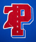 NBA PHILADELPHIA 76ERS MASHUP MEN'S RIB CREWNECK (ROYAL BLUE/RED)