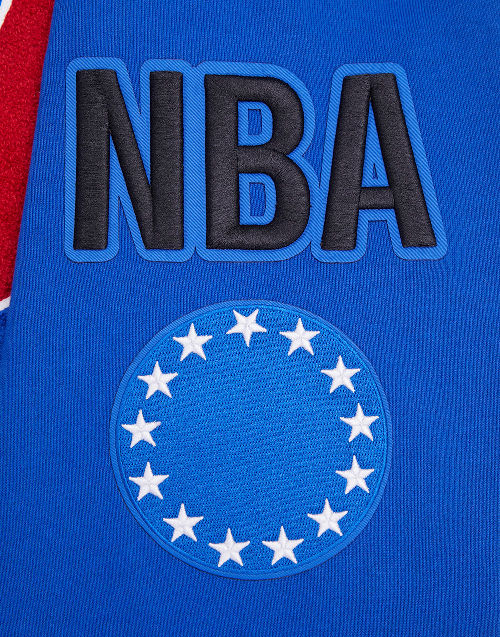 NBA PHILADELPHIA 76ERS MASHUP MEN'S RIB CREWNECK (ROYAL BLUE/RED)