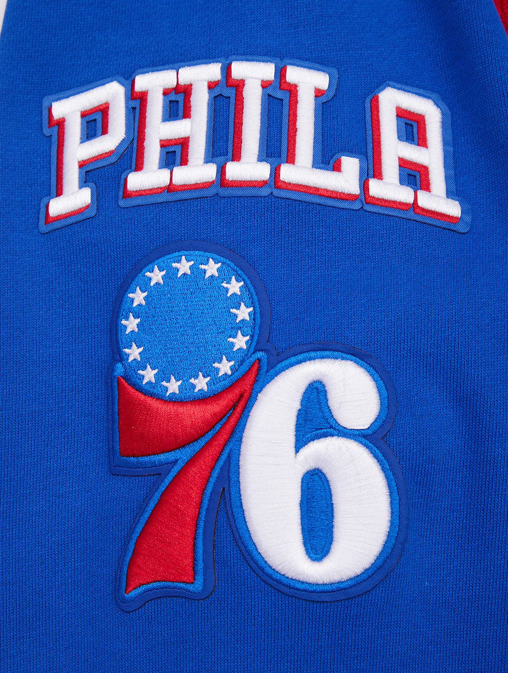 NBA PHILADELPHIA 76ERS MASHUP MEN'S RIB CREWNECK (ROYAL BLUE/RED)