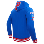 NBA PHILADELPHIA 76ERS MASHUP MEN'S RIB PULLOVER HOODIE (ROYAL BLUE/RED)