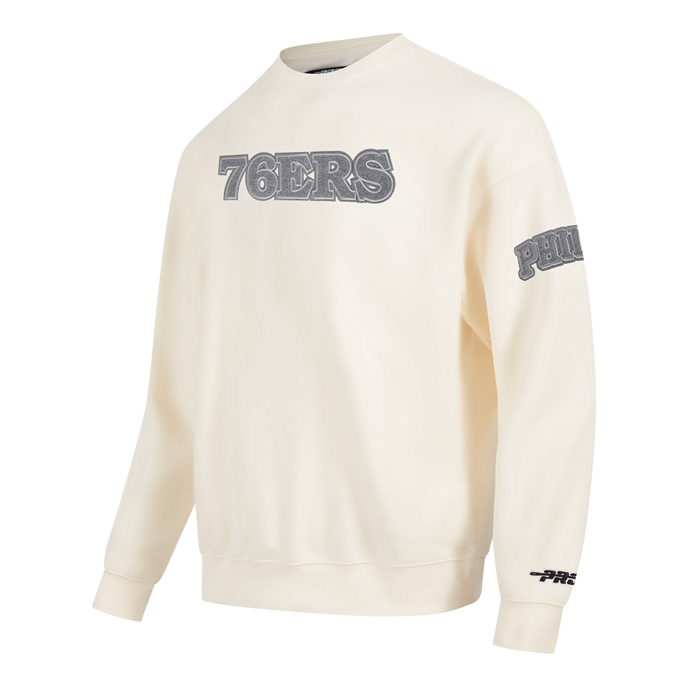 NBA PHILADELPHIA 76ERS REVERSE FRENCH TERRY MEN'S DROP SHOULDER FLC (EGGSHELL)