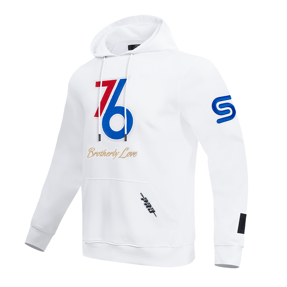 NBA PHILADELPHIA 76ERS CITY EDITION 24-25 MEN'S FLEECE PULLOVER HOODIE (WHITE)
