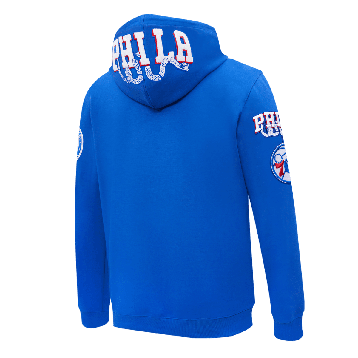 NBA PHILADELPHIA 76ERS CLASSIC CHENILLE MEN'S PULLOVER HOODIE (ROYAL BLUE)