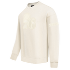 NBA PHILADELPHIA 76ERS NEUTRAL DROP SHOULDER MEN'S CREWNECK (EGGSHELL)