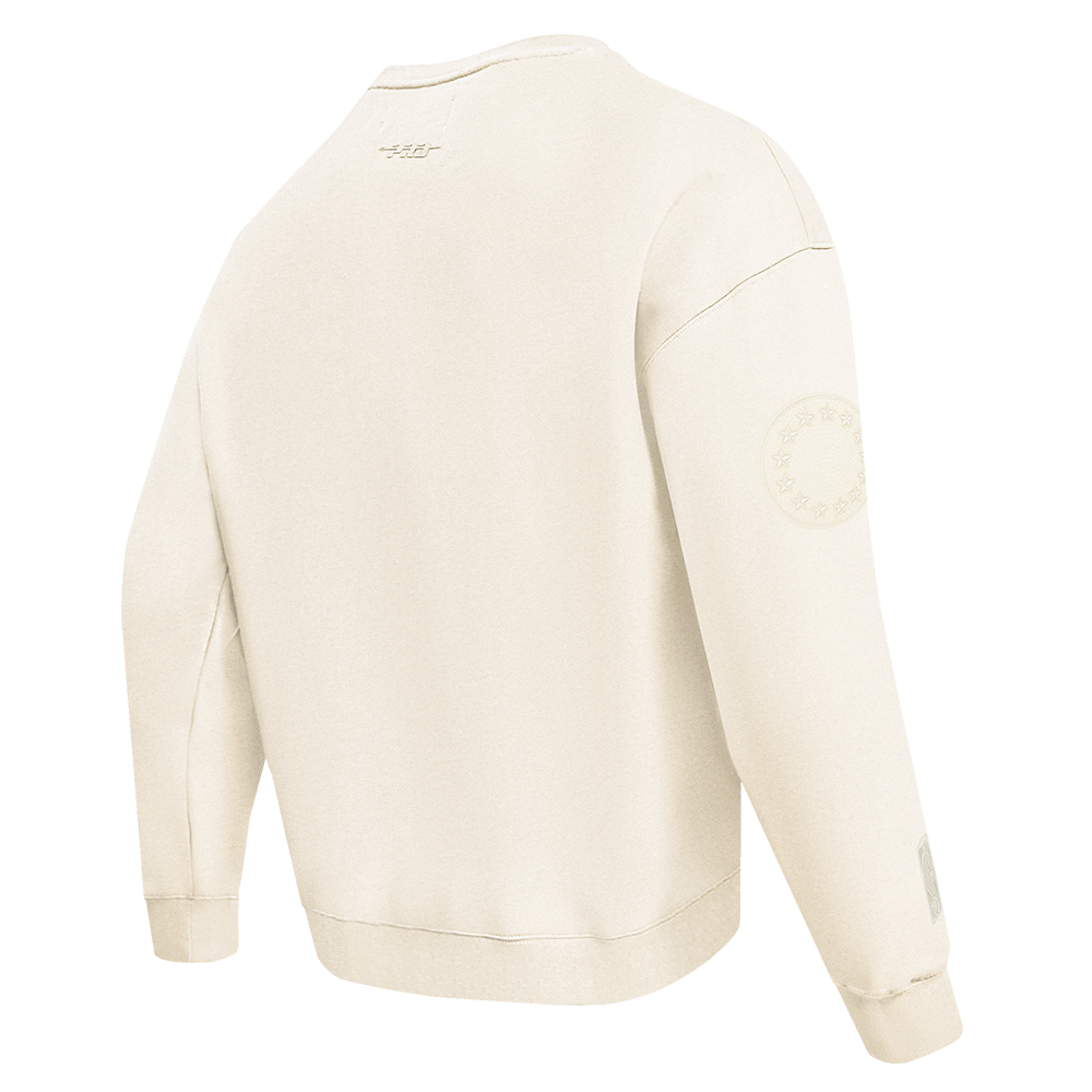 NBA PHILADELPHIA 76ERS NEUTRAL DROP SHOULDER MEN'S CREWNECK (EGGSHELL)