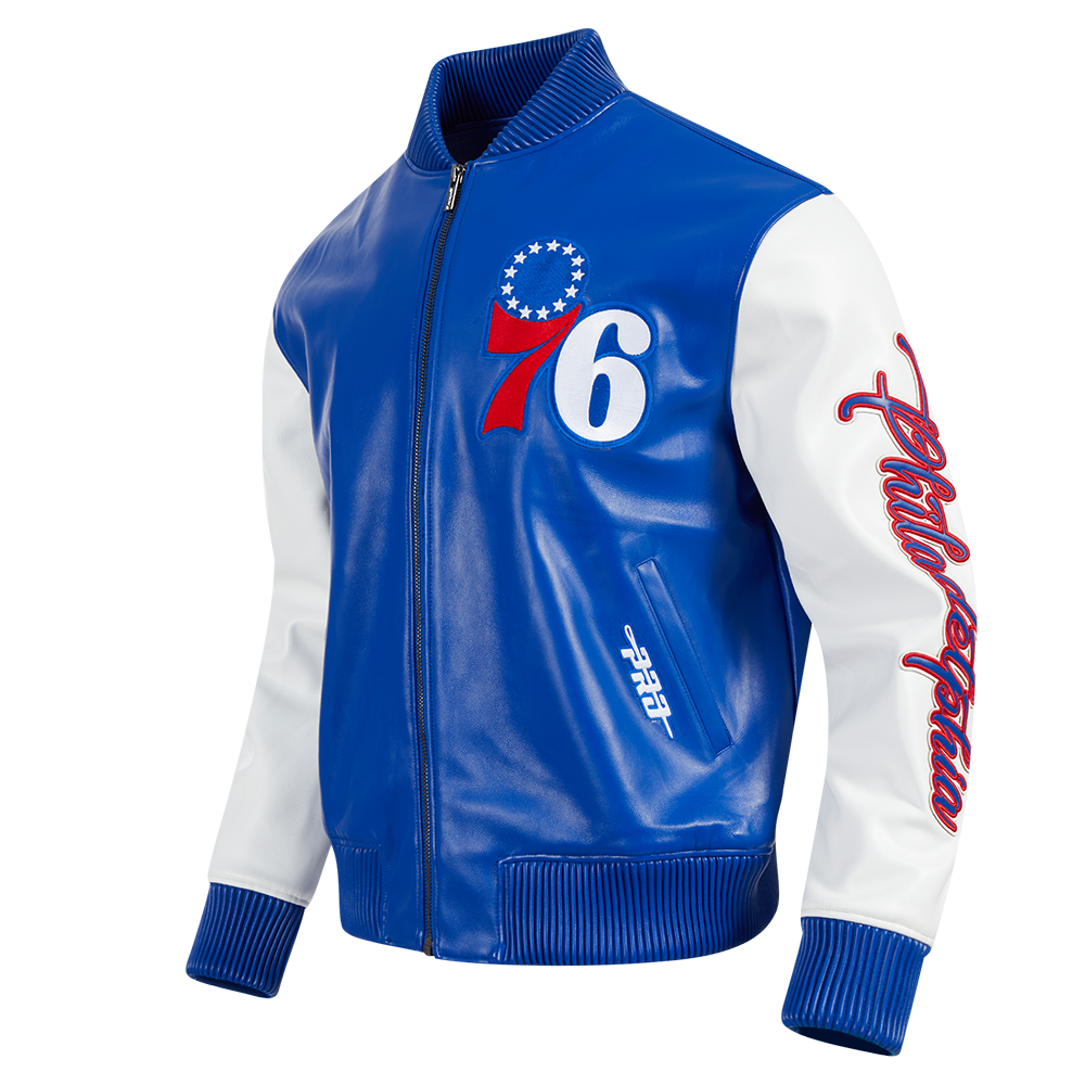 NBA PHILADELPHIA 76ERS CITY SIGNATURE BLOUSON POUR HOMME (BLEU ROYAL/BLANC)