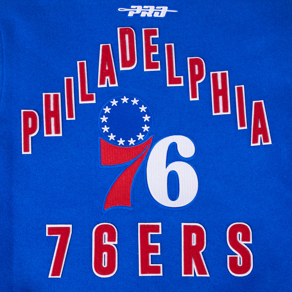 NBA PHILADELPHIA 76ERS ON TOP MEN'S COAT (ROYAL BLUE/RED)