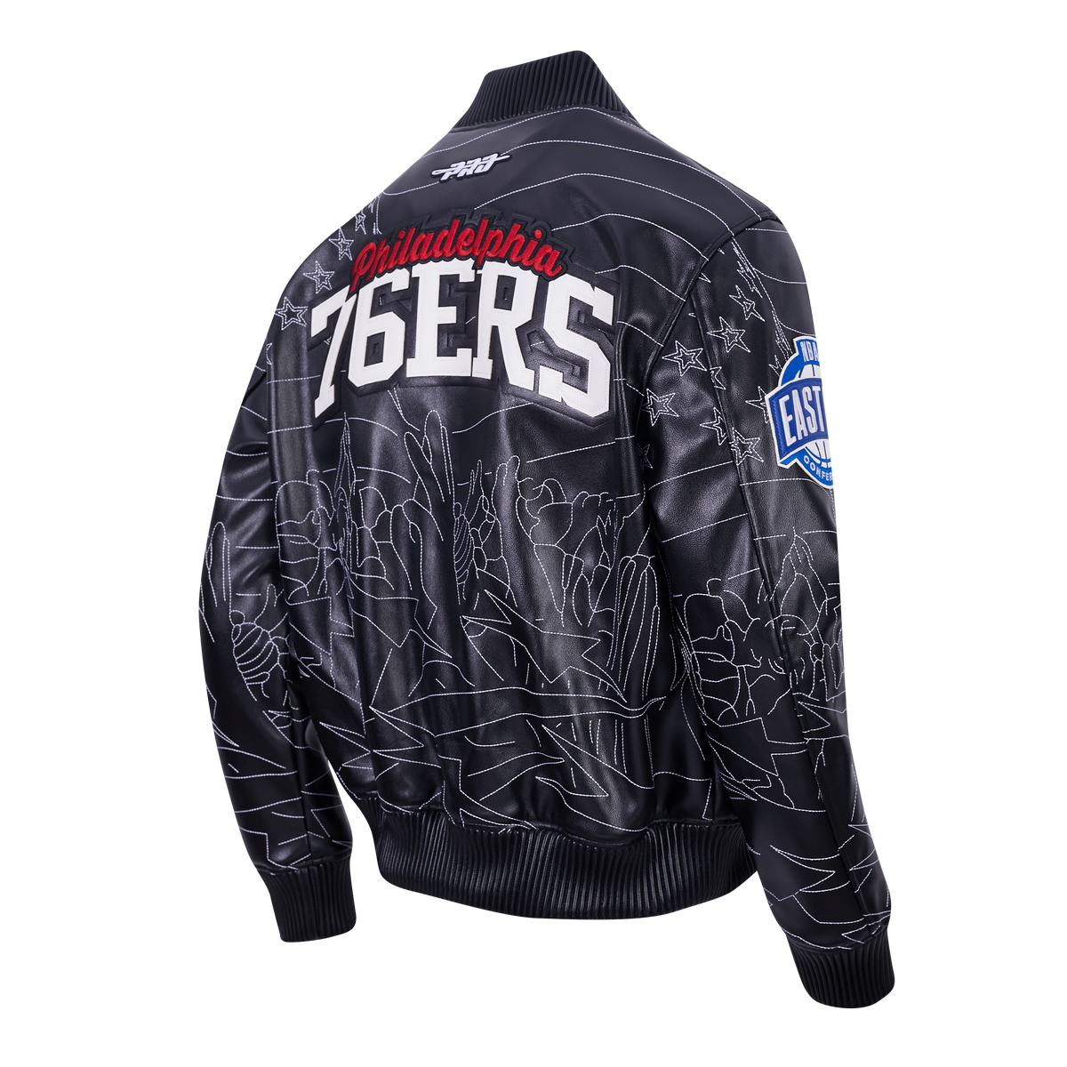 NBA PHILADELPHIA 76ERS PRO PREMIUM MEN'S COAT (BLACK)
