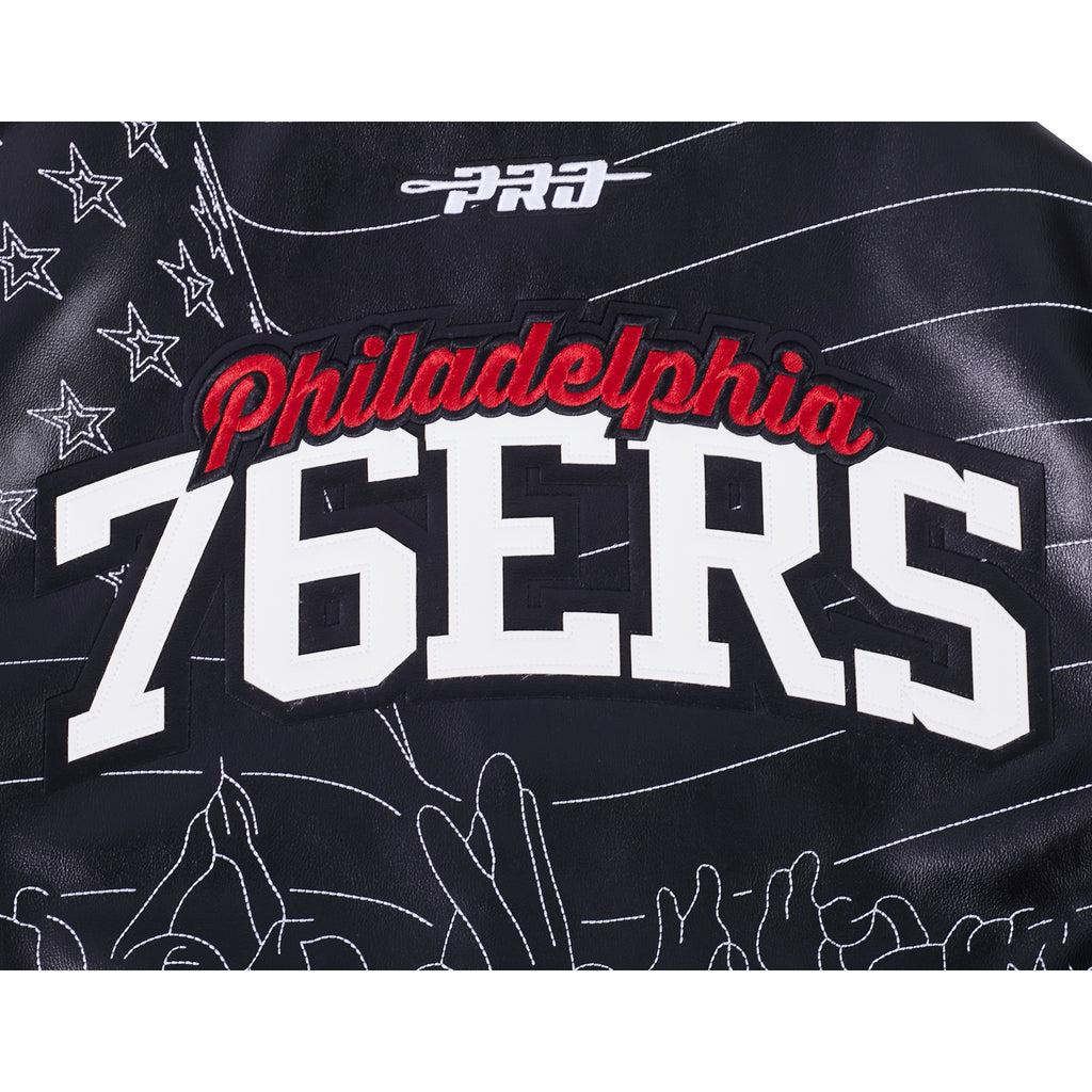 NBA PHILADELPHIA 76ERS PRO PREMIUM MEN'S COAT (BLACK)