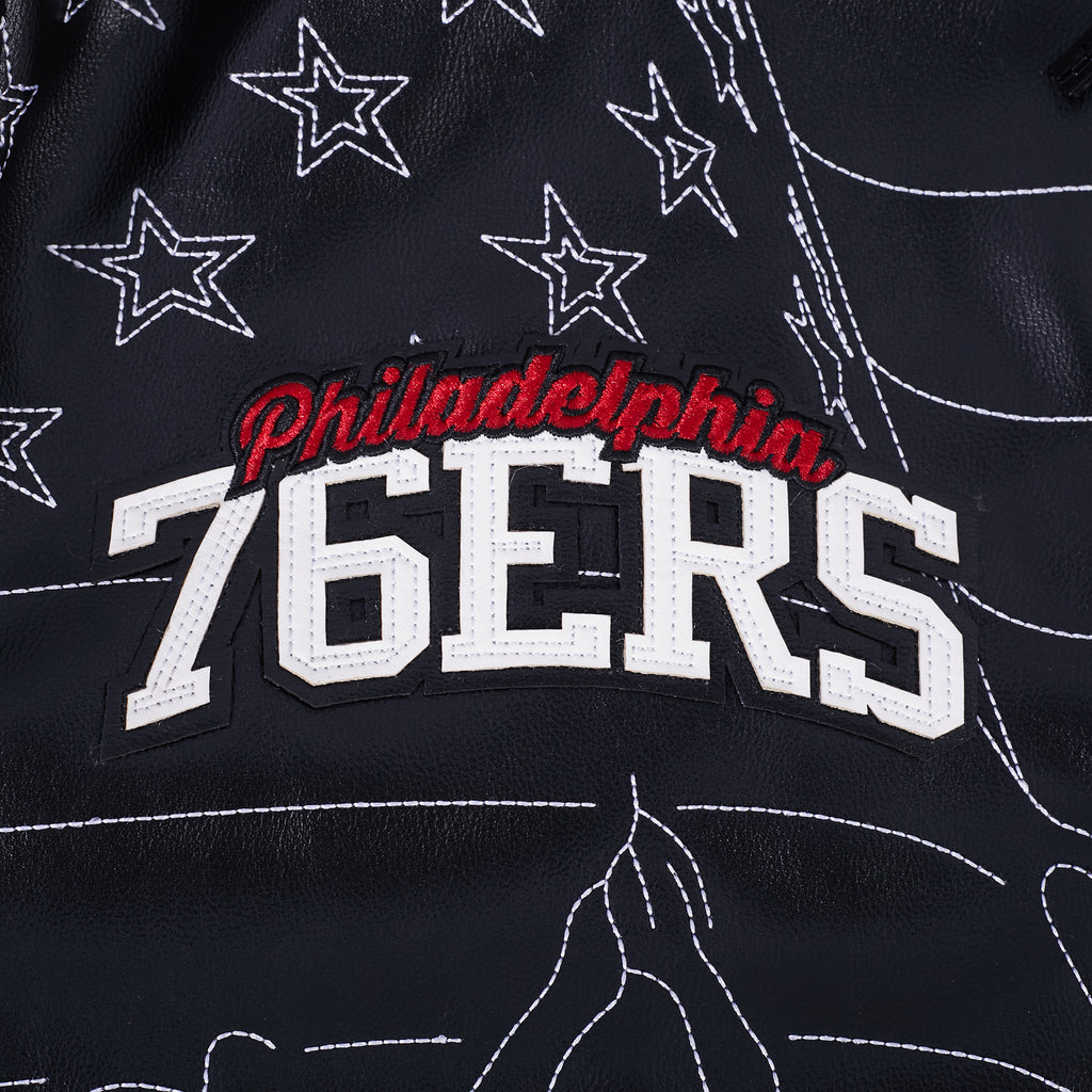 NBA PHILADELPHIA 76ERS PRO PREMIUM MEN'S COAT (BLACK)