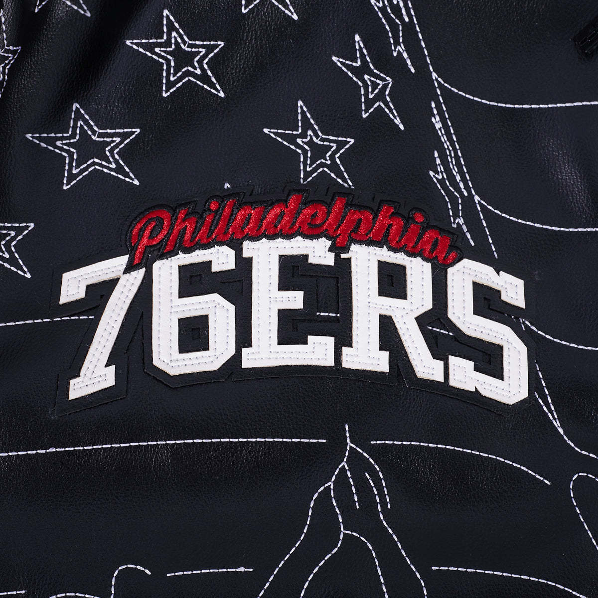 NBA PHILADELPHIA 76ERS PRO PREMIUM MEN'S COAT (BLACK)