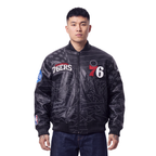 NBA PHILADELPHIA 76ERS PRO PREMIUM MEN'S COAT (BLACK)
