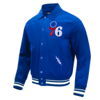 NBA PHILADELPHIA 76ERS CLASSIC CORDUROY MANTEAU POUR HOMME (BLEU ROYAL)