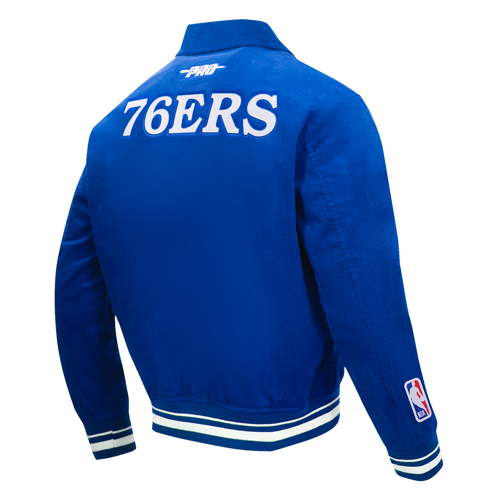 NBA PHILADELPHIA 76ERS CLASSIC CORDUROY MANTEAU POUR HOMME (BLEU ROYAL)