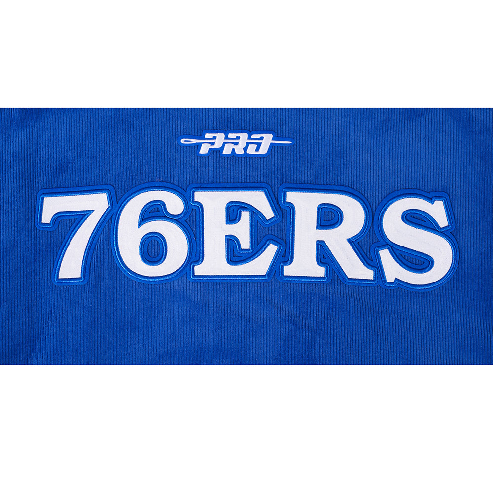 NBA PHILADELPHIA 76ERS CLASSIC CORDUROY MANTEAU POUR HOMME (BLEU ROYAL)