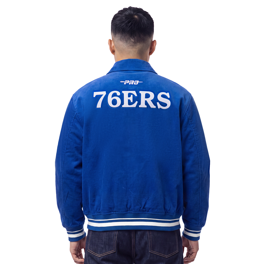 NBA PHILADELPHIA 76ERS CLASSIC CORDUROY MEN'S COAT (ROYAL BLUE)