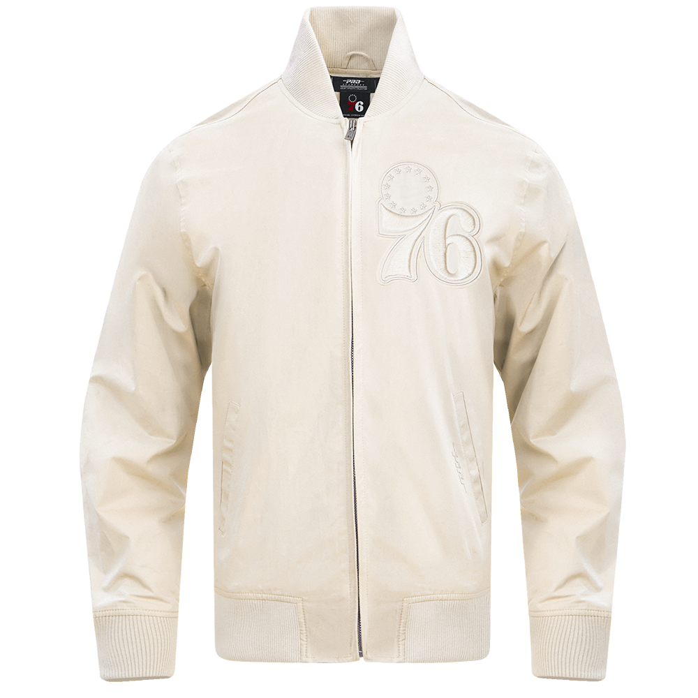 NBA PHILADELPHIA 76ERS NEUTRAL MEN'S TWILL JACKET (EGGSHELL)