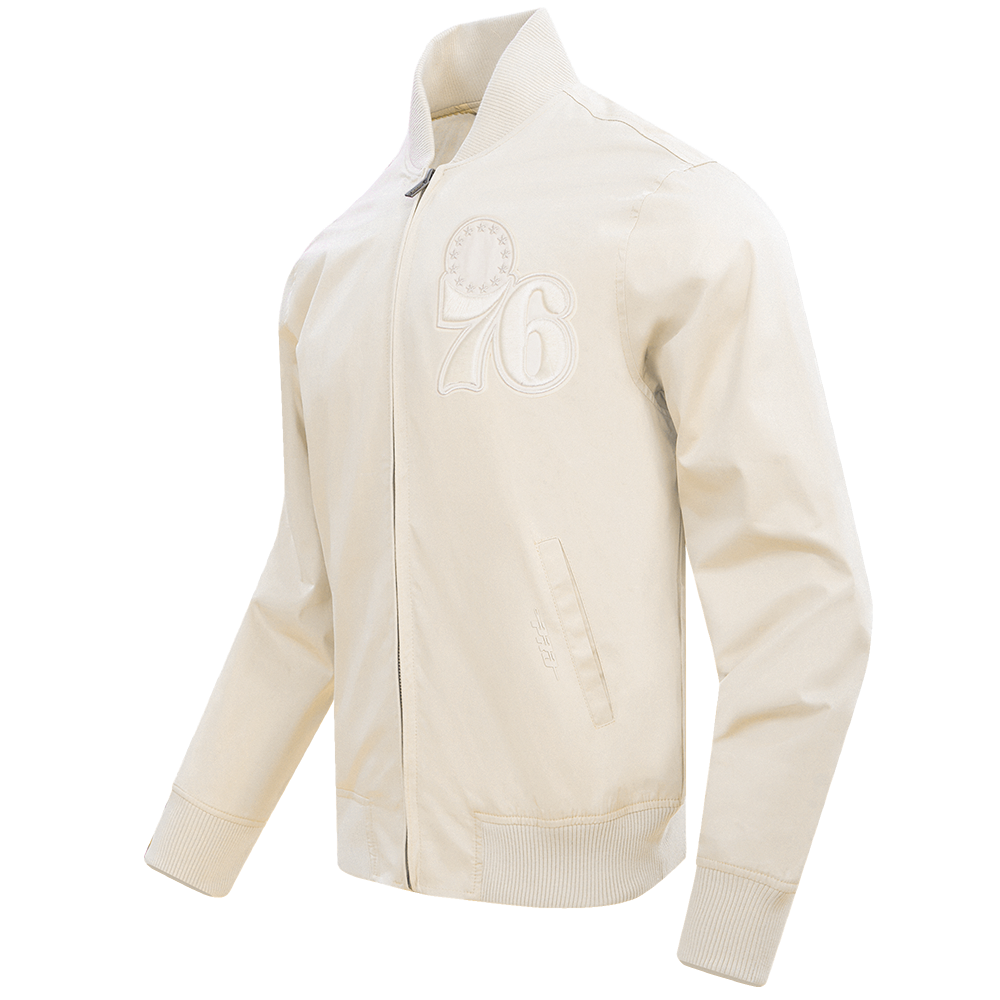 NBA PHILADELPHIA 76ERS NEUTRAL MEN'S TWILL JACKET (EGGSHELL)