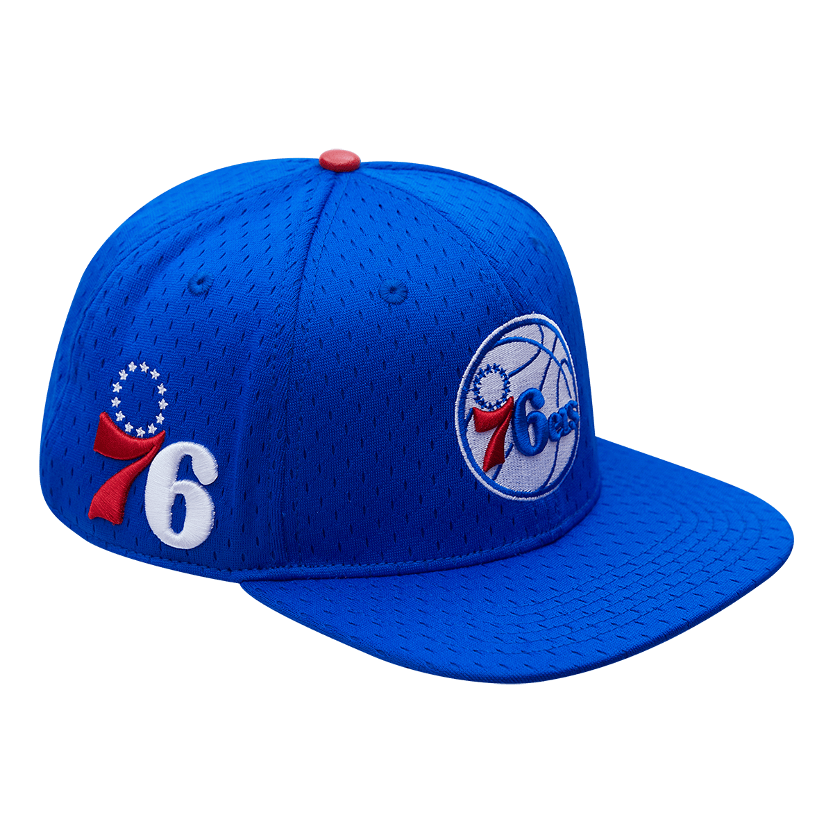 NBA PHILADELPHIA 76ERS LOGO MESH UNISEX SNAPBACK HAT (ROYAL BLUE)