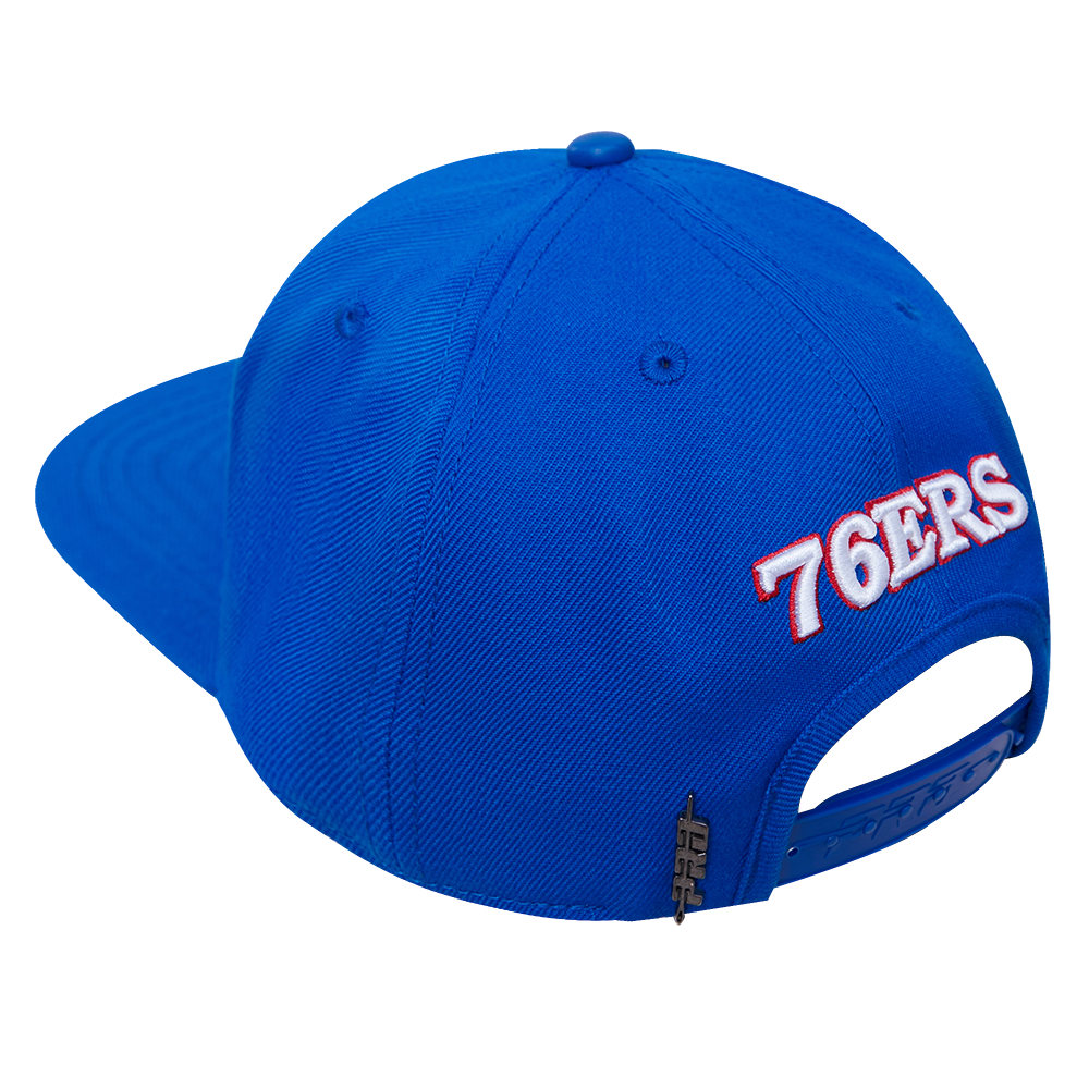 NBA PHILADELPHIA 76ERS RETRO CLASSIC UNISEX LOGO WOOL SNAPBACK HAT (ROYAL BLUE)