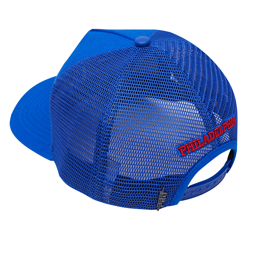 CASQUETTE DE CAMIONNEUR UNISEXE CLASSIQUE DES PHILADELPHIA 76ERS DE LA NBA (BLEU ROI)