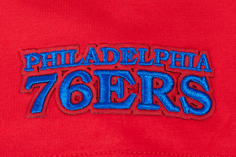 NBA PHILADELPHIA 76ERS SCRIPT TAIL T-SHIRT EN JERSEY SIMPLE À COUPE CARRÉE POUR FEMME (BLANC)