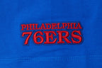 NBA PHILADELPHIA 76ers SCRIPT TAIL WOMEN'S SINGLE JERSEY BOXY TEE (ROYAL BLUE)