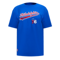 NBA PHILADELPHIA 76ers SCRIPT TAIL WOMEN'S BOYFRIEND TEE (ROYAL BLUE)